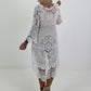 Crochet tunic with pattern - white
