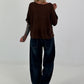 Light sweater with short sleeves - coffee