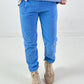 Corduroy trousers, model "Easy Fit" - blue