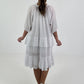 Kleid mit Unterziehtop und Volants - weiss