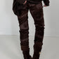 Hose mit elastischem Bund im Camouflage-Look - mokka-mehrfarbig