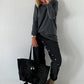 Weicher oversized Basic Pullover - anthrazit