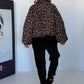 Puffy-Bomberjacke im Leo-Look - taupe-mehrfarbig