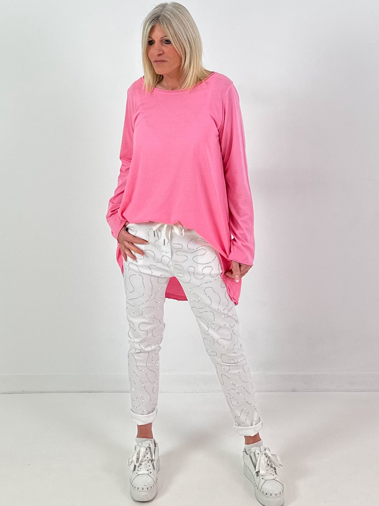 Oversized Shirt "Modell "Easy Flow" - rosa