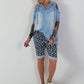 Jeansshirt mit Cut-Outs und Kapuze- hellblau