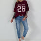 Sweater mit Vintage-Print - berry