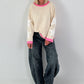 Sweatshirt mit trendigen Sternelementen- beige