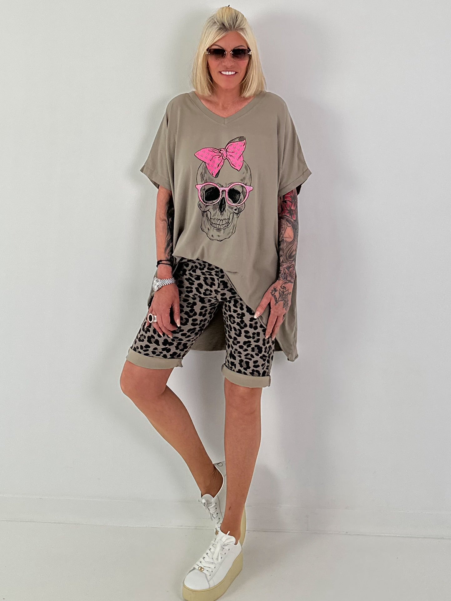 Oversized Shirt Skull - taupe