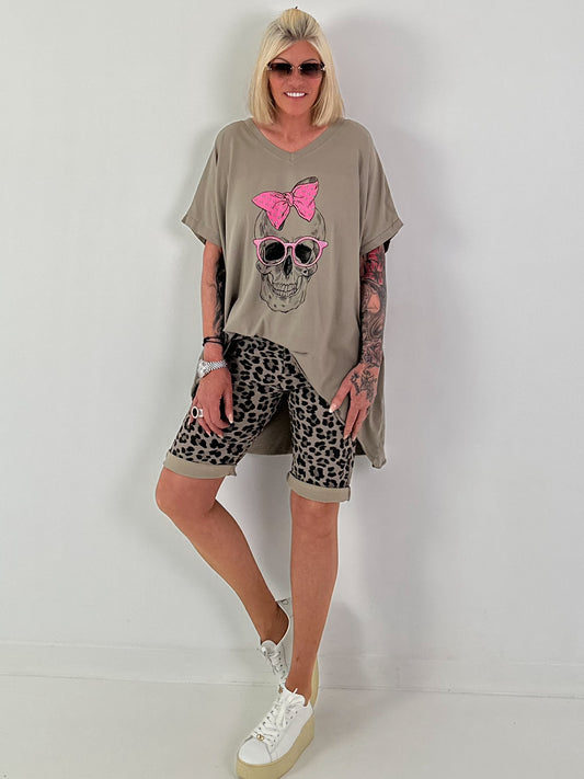 Oversized Shirt Skull - taupe