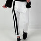 Hose mit seitlich verlaufenden Streifendetails - weiss