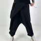 Baggy trousers with wrap - black