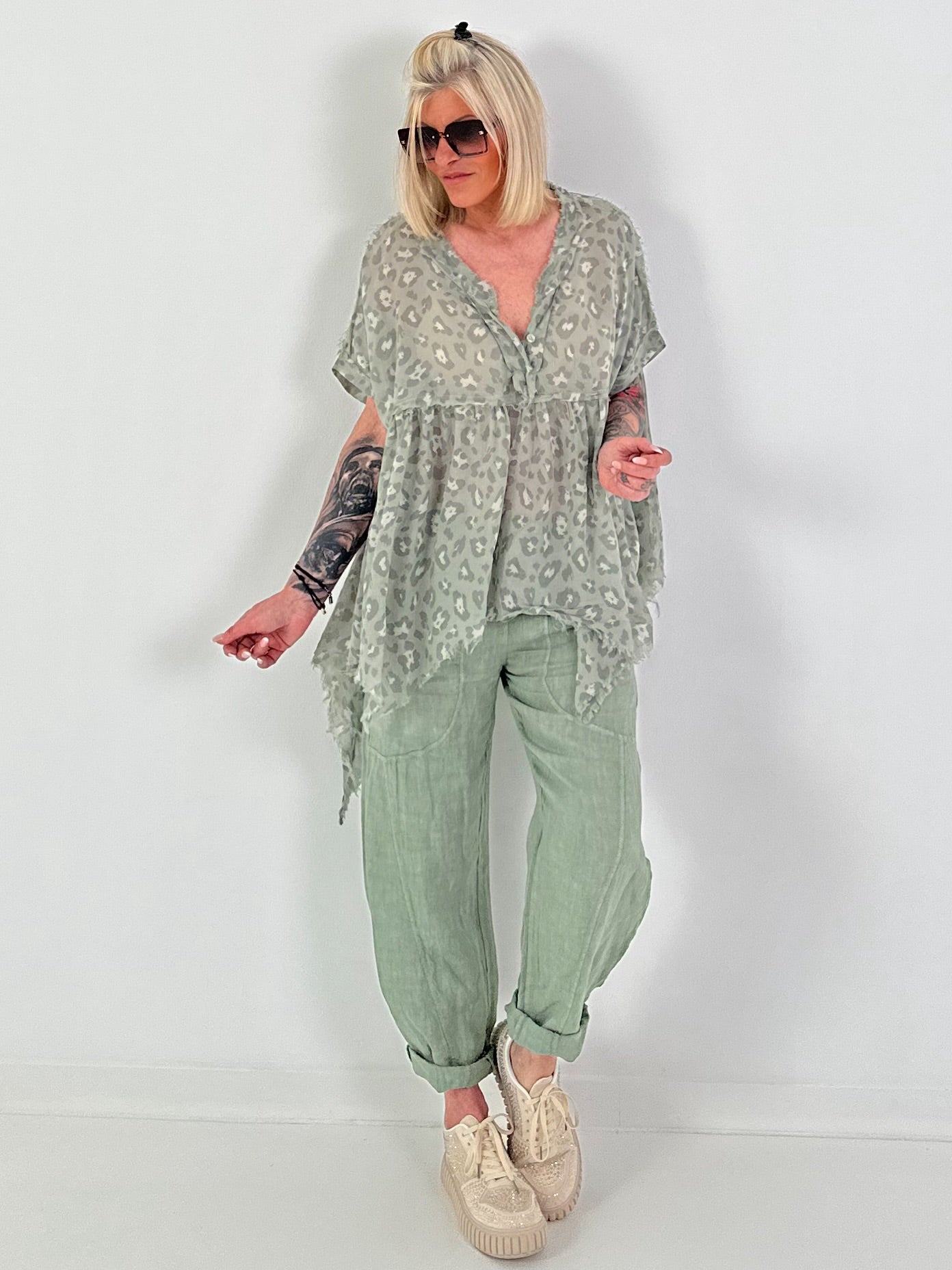 Asymmetrical Tunic Leo - khaki