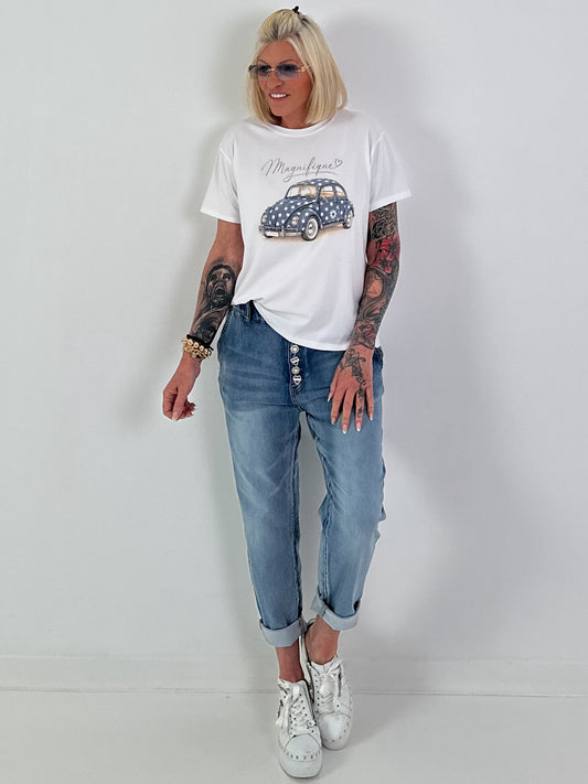 T-Shirt Magnifique - white-blue