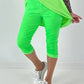 Capri Hose mit Bindeband - neongrün