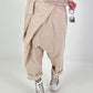 Baggy Hose mit Überwurf - beige