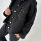 Jacke mit goldenen Nieten-Details - schwarz