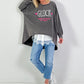 Oversized stonewashed Sweatshirt Modell "Glück..." - used black
