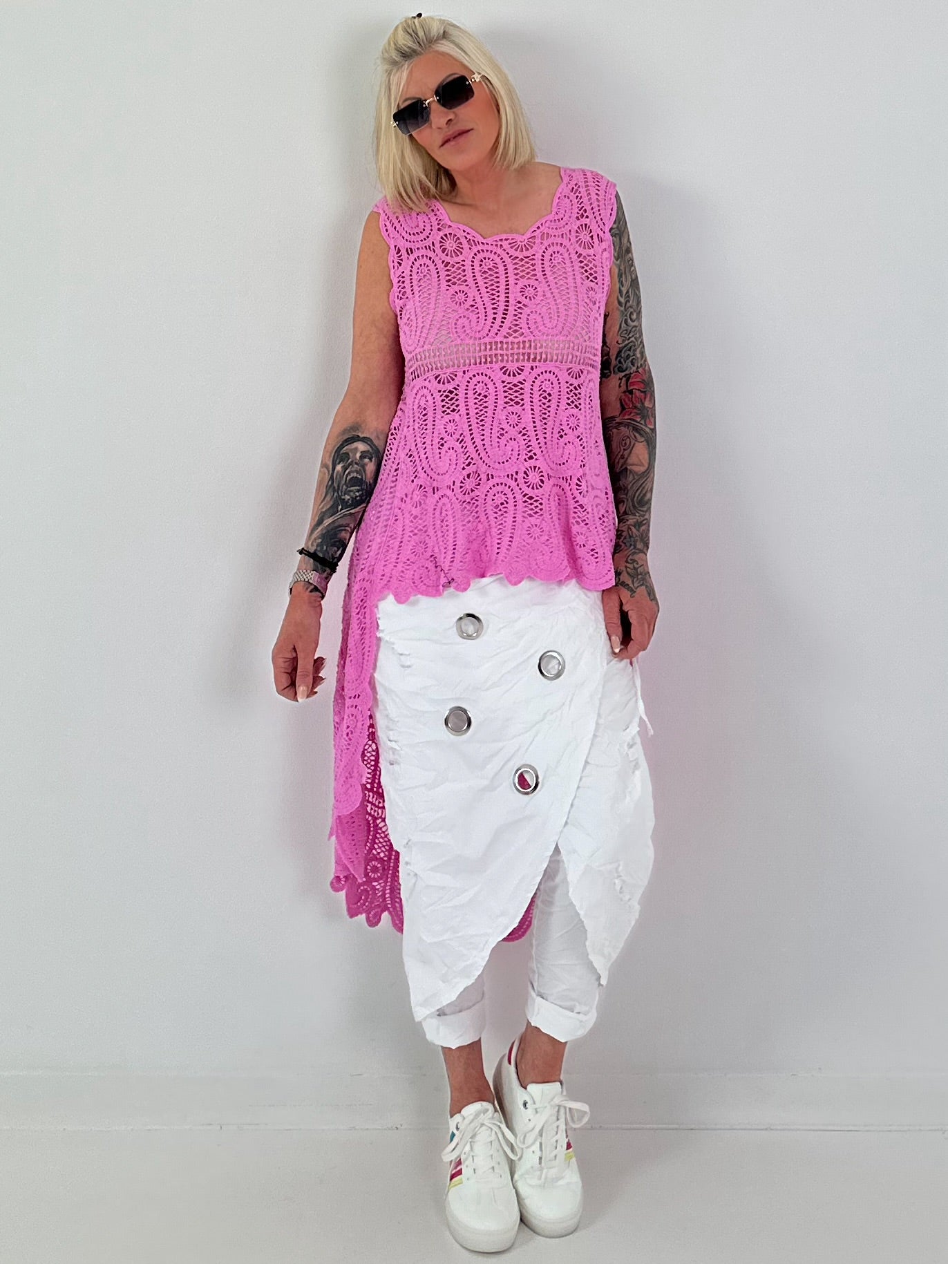Ibiza Crochet Shirt - Pink