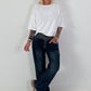Shirt mit halben Arm und stylischen Außennähten - weiss