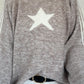 Kuscheliger Pullover mit Sternmotiv - taupe-beige