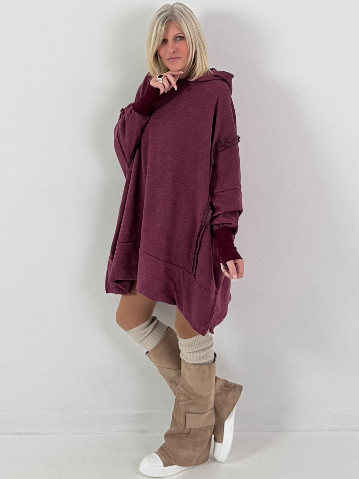 Oversized hoodie model "Rockwave" - ​​bordeauxrood