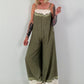 Jumpsuit mit Spaghettiträgern - khaki
