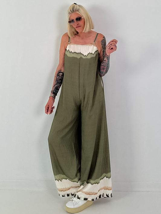 Spaghetti Strap Jumpsuit - Khaki