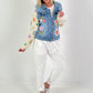 Denim jacket with crocheted sleeves - denim