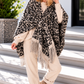 Poncho / Überwurf mit Fransen im Leo-Look - beige-leo