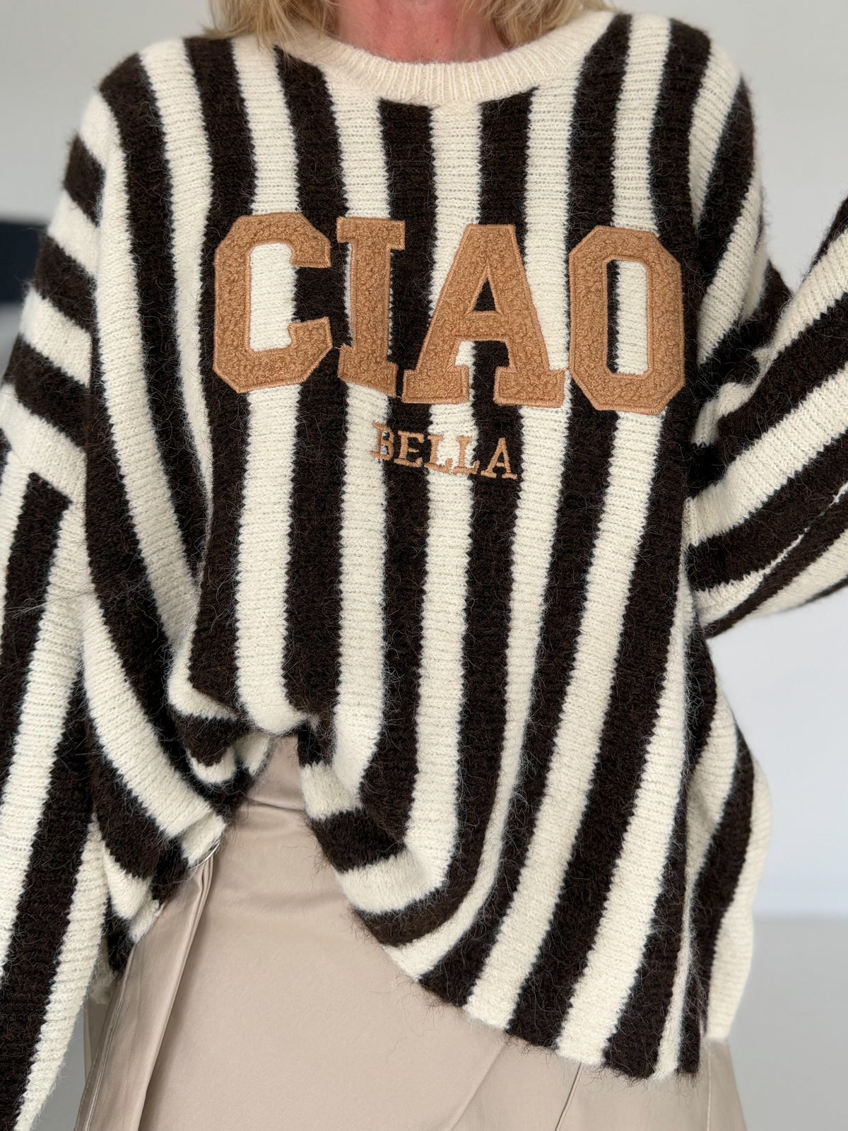 Oversized Pullover Ciao Bella - beige-mokka