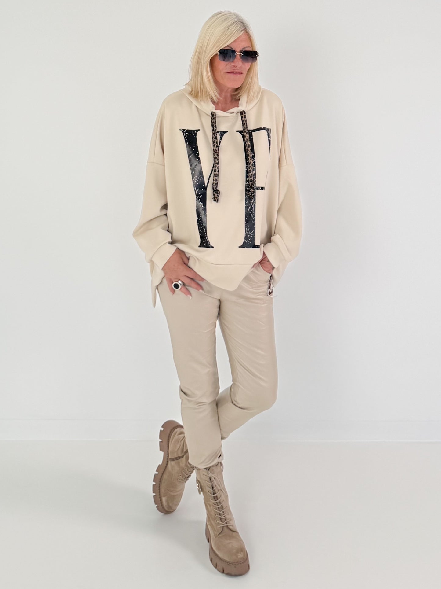Oversized Hoodie YEAH - beige
