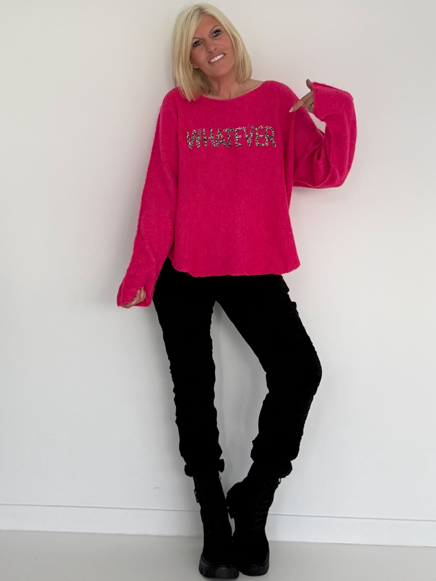 Weicher Pullover Whatever - pink
