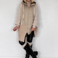 Oversized Jacke im Materialmix - beige