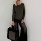 Weicher Basic Pullover - oliv