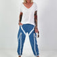 Jeans with zipper details - blue