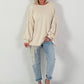 Oversized Sweater mit trendigen Linksnähten - beige