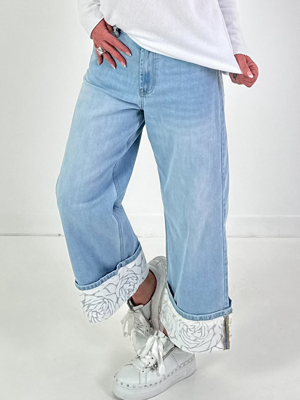 Culotte Jeans Modell "Rose Cuff Denim" - denim
