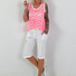 Leo Rhinestone Detail Tank Top - white multi