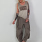 Feinstrick Top mit Leo Patch - taupe
