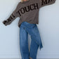 Oversized Strickpullover Dont Touch Me - taupe-mokka