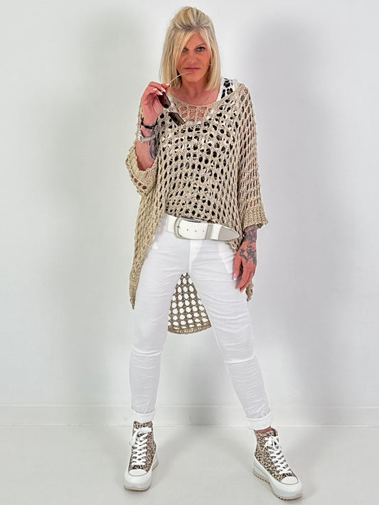 Oversized Häkelpulli - beige ( lieferbar ab 02.04.26)