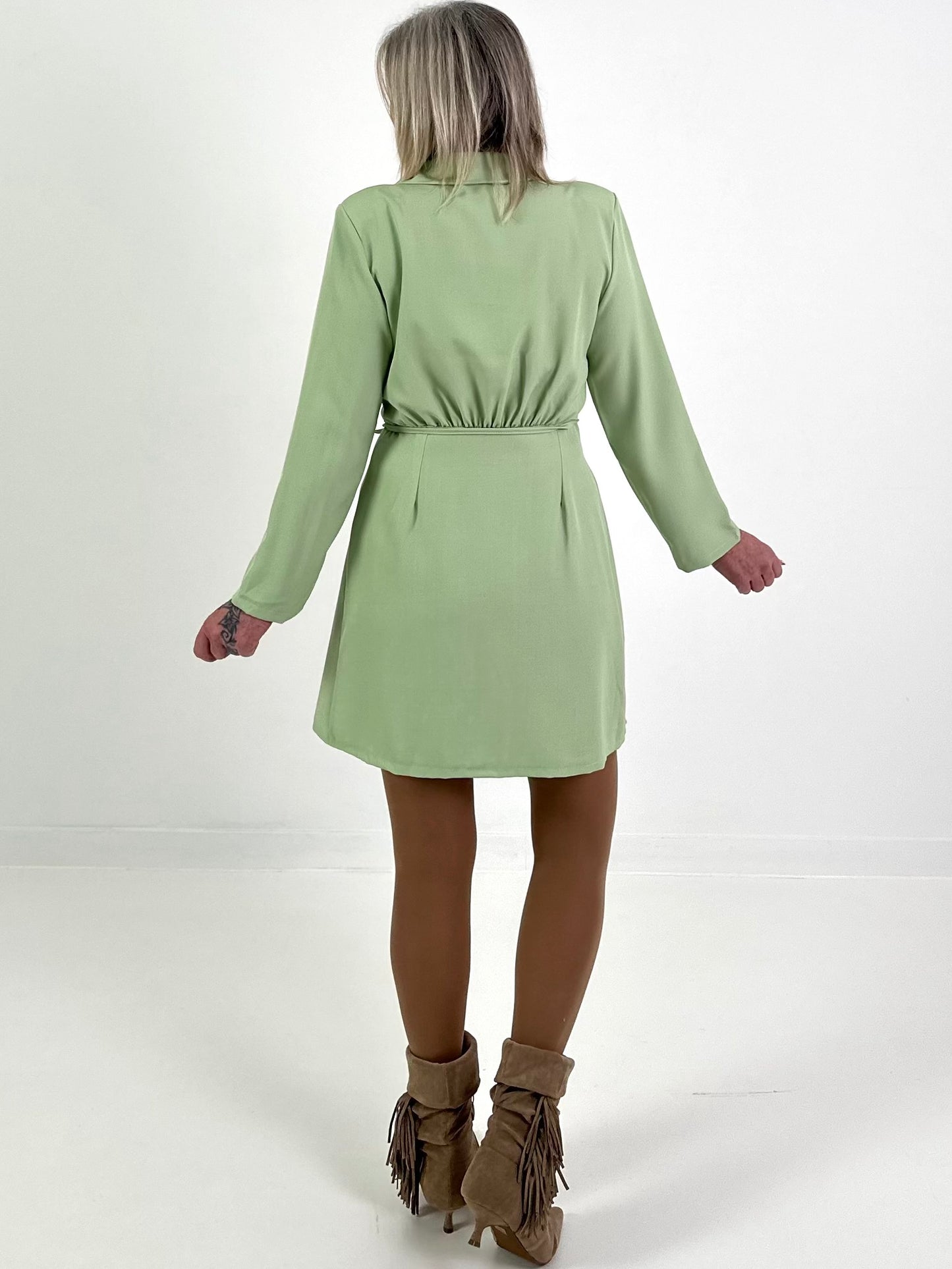 Frock coat/dress with tie - lime green