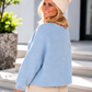 Kuschelig kastiger Pullover - hellblau