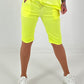 Kurze Hose mit Bindeband - neongelb