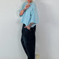 Pullover mit halbem Arm - hellblau