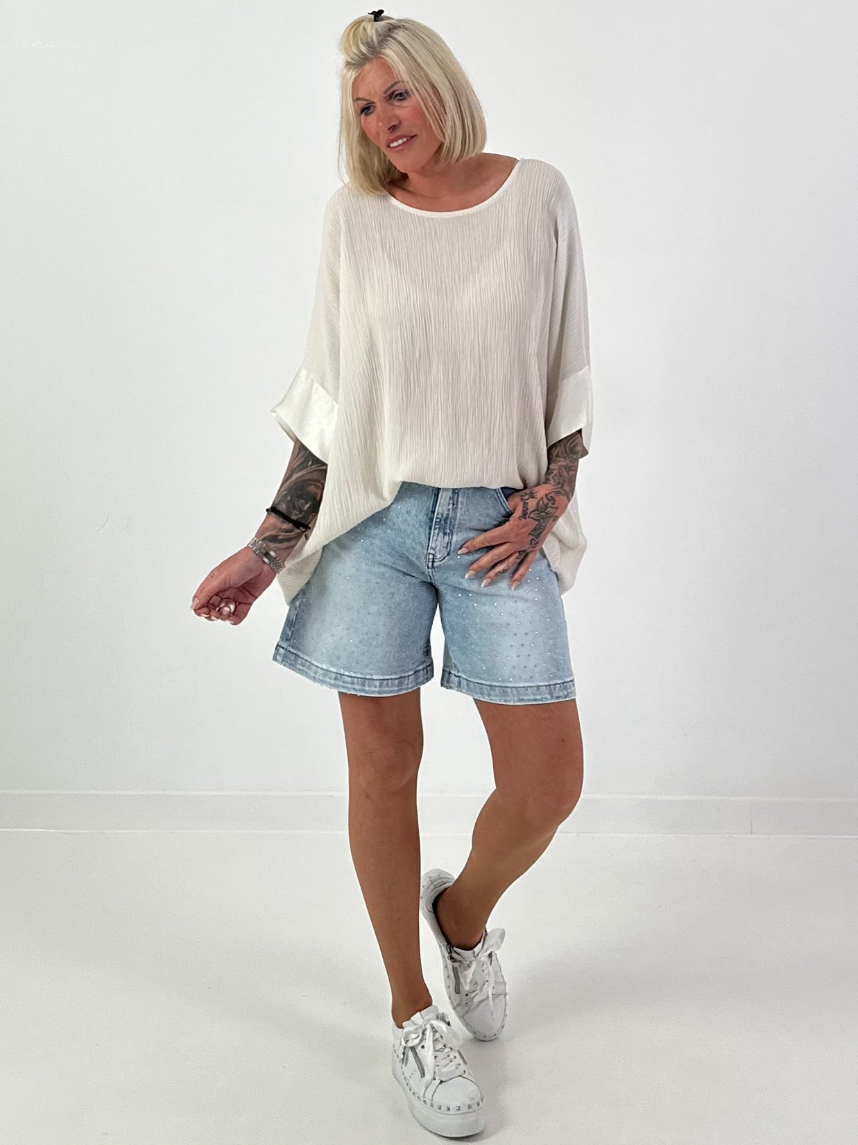 Textured shirt - cream