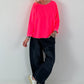 Sweatshirt SWEET mit Leo-Print - neonpink