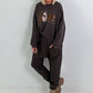 Oversized Sweater mit Frontprint - mokka