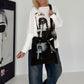 Denim-Bag mit Strassmotiv Woman & Cross - used-black
