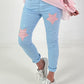 Broek met sterren - lichtblauw